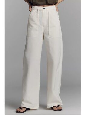 NWT Citizens of Humanity Ayla Cargo Wide-Leg Jeans Pashmina White 27